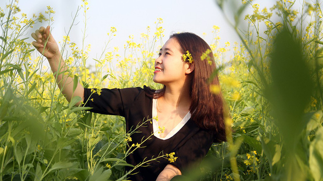 Giới trẻ thủ đô đua nhau đi ngắm cải vàng đầu đông